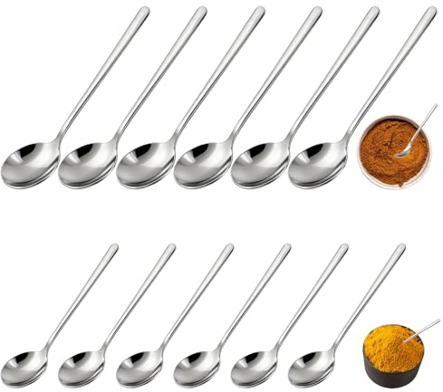 Cuillères 12 Pièces, 7,5/10cm Cuillere a Cafe, Petite Cuillère en Acier Inoxydable, Cuillère Pour dessert, thé, Espresso, Polies Miroir, Lavables au Lave-vaisselle, pour la Maison, l'hôtel