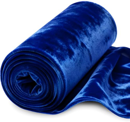Pannesamt Stoff 2m x 155cm zum Nähen KEINE Meterware glänzender Stretch Samt für Vorhänge, Bühnenkostüme, Abendgarderobe, Einrichtungsgegenstände, Tischdecken und Dekostoffe (Saphirblau)