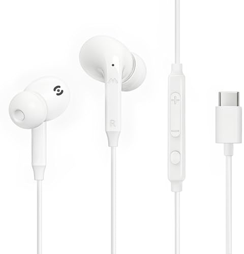 MAS CARNEY USB C Kopfhörer mit Kabel für iPhone 17 16 15 Pro Max In-Ear-Ohrhörer USBC Kabelkopfhörer mit Mikro & Regler für iPhone 17 Pro 17e 16Pro 16e 15 Plus 15Pro ipad Air Earbud für Samsung Galaxy
