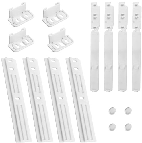Integrated Fridge Freezer Door Sliding Bracket Fixing Kit (4 Pack) | Universal compatibility such as Whirlpool Bauknecht Ikea KitchenAid Amana Built In Appliances 331019131 Mounting Rails