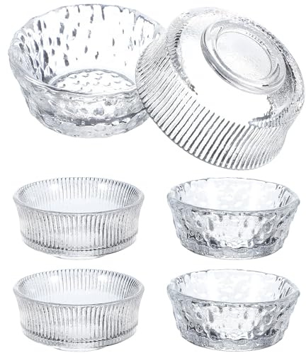 MAGICLULU 6piezas Cuencos de Vidrio para Aperitivos y Salsas Platos para Dip y Postres Bols Pequeños Multiusos para Snacks Diseño Resistente y Fácil Limpieza