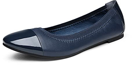 DREAM PAIRS Women's Sole-Flex Navy Ballerina Walking Flats Shoes Size 12 US/ 10 UK