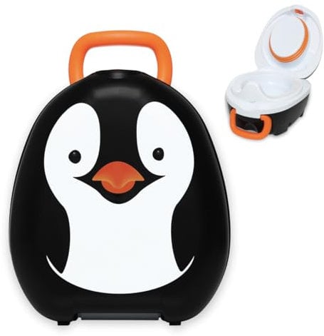 My Carry Potty - Pinguin Travel Töpfchen, preisgekrönter tragbarer Toilettensitz für Kleinkinder, den Kinder überall hin mitnehmen können