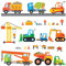 DECOWALL DS-8012 Bau Baustelle Transporte Autos Fahrzeuge Wandtattoo Wandsticker Wandaufkleber Wanddeko für Wohnzimmer Schlafzimmer Kinderzimmer (Klein)