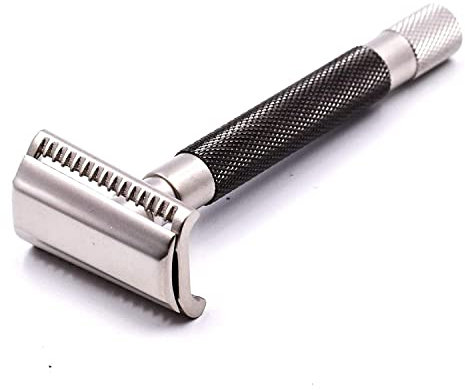 Parker's Semi Slant Rasierhobel und 5 Parker Premium Double Edge Rasierklingen – Graphit