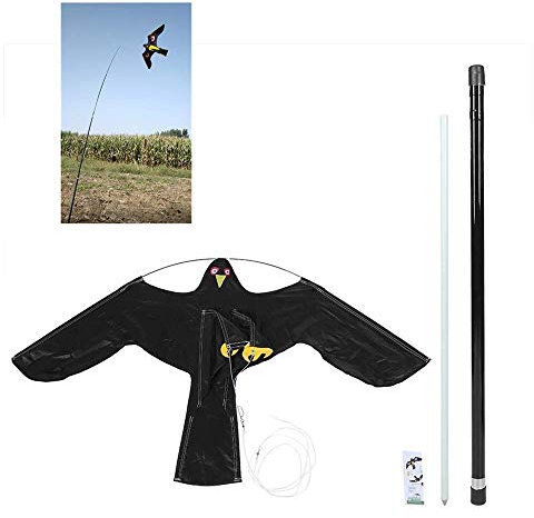 AILZNN Verteidiger Falke Drachen, Vogelvertreiber Erweiterbar Flying Hawk Bird Scarer Drachen Mit 7m Teleskopstange