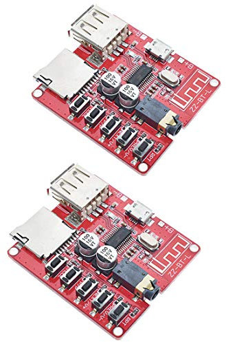 Hailege 2pcs MP3 Bluetooth Décodeur Carte Sans Perte Voiture Haut-parleur Audio Carte Amplificateur Modifié Bluetooth 4.1 Circuit Stéréo Module 5V