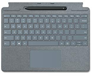 Microsoft Surface Pro X Signature Keyboard Eisblau im Bundle mit Slim Pen Schwarz