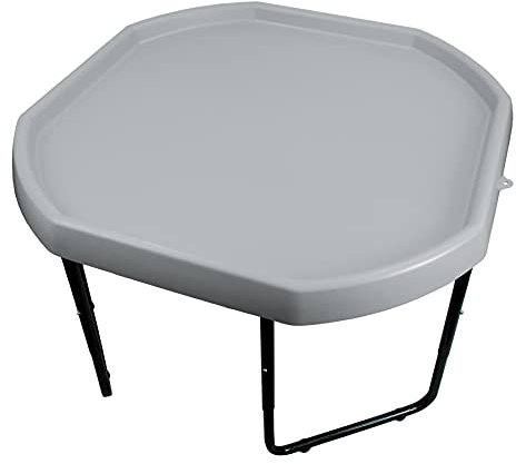 Children's Plastic Sand Age 3+ & Water Mixing Play Tray - GREY - 70cm x 70cm & Height Adjustable Stand.