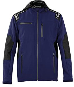 Sparco Unisex 02404bm3l Marineblaue Softshelljacke, Größe L, Mehrfarbig