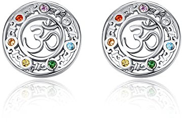 Om Ohrringe 925 Sterling Silber Aum Om Ohm Chakra Ohrringe Yoga Geschenke für Frauen Männer …