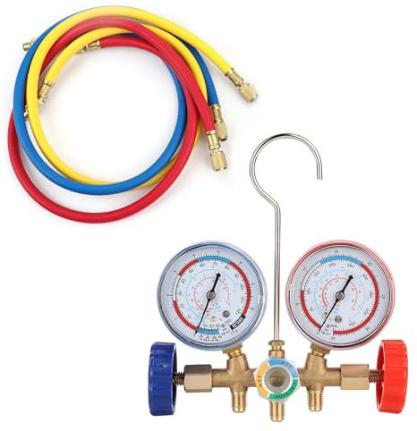 Outils de climatisation frigorifique, Outils de climatisation frigorifique, Ensemble de jauges de collecteur de Diagnostic AC avec kit de Tuyau et de Crochet