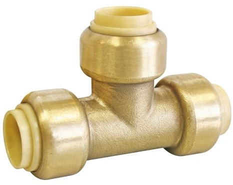 SOMATHERM FOR YOU, Té laiton égal à clipser pour tubes cuivre, PER ou multicouche Ø14 mm, installation rapide et facile, raccord démontable, durable, pression max 4 bars, température max 90°C