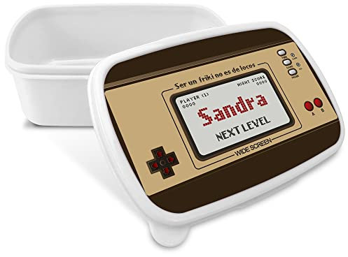 LolaPix Fiambrera Infantil. Caja merienda niña y niño. Apta microondas y Libre BPA, Filatos y Metales Pesados. Regalos Personalizados. Varios diseños. Consola Retro