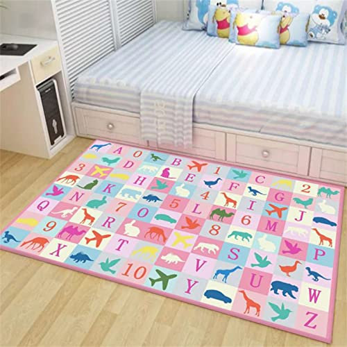RUGMRZ Tapis De Salon Tapis Entrée Extérieur Tapis Rectangulaire Chambre d'enfant Cosy Damier Bleu Rose Tendre 200X300CM Tapis Lit