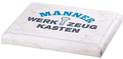 Gilde - 42998 - Kunststoff Sitzpolster für Getränkekisten, Werkzeugkasten, weiß, 32cm x 42cm x 5cm, passt auf den handelsüblichen Bier- oder Getränkekasten.