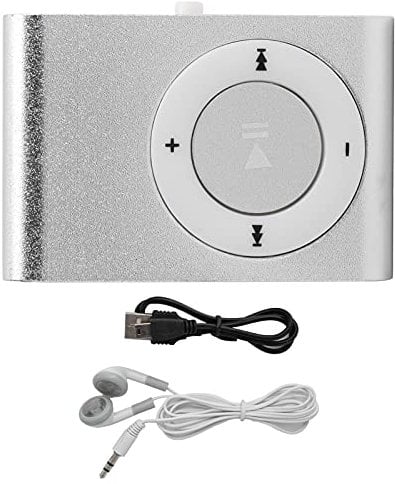 Silver Mini MP3 Digital Music Player with Earphone and USB Cable - 8GB Memory, Sports Clip Player
