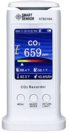 Digital Carbon Dioxide Recorder Air Quality Monitor Real-Time Tracking CO2 Gas Detector with WiFi LCD Display Data Gas Analyzer
