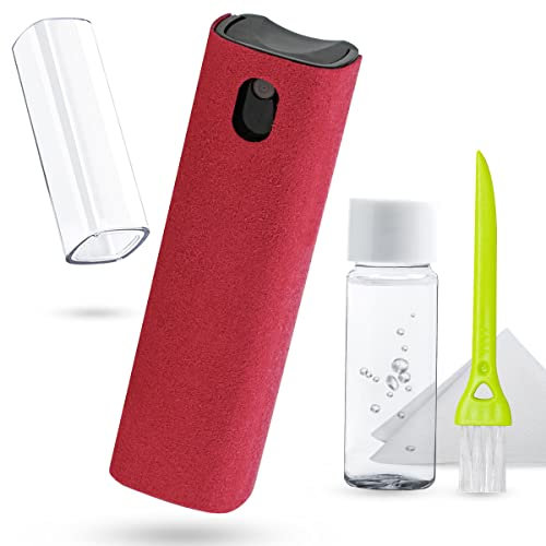 Spray Limpiador de Pantallas Táctiles, Kit de Limpieza walrfid para Smart Phone TV, Portátil, Tablet, PC, Monitor de Ordenador LCD Pantallas Planas, Gafas, Compatible con iPhone iPad MacBook Pro