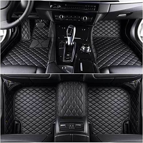 3D Fußmatten für BMW 1er 2er 3er 4er 5er 6er 7er 8er X2 X3 X4 X5 X6 X7 M Z4 F20 F22 F30 F34 G30 G32 F01 G15 G16, Individuelle Passform Leder Fussmatten wasserdichte Anti Rutsch (Alles-Schwarz)