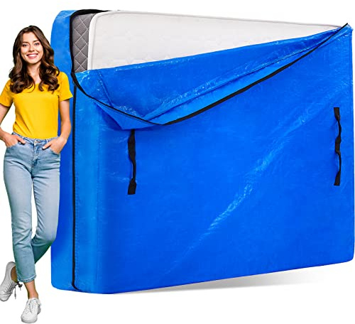 AlexHome Matratzentaschen zum Umzug und zur Aufbewahrung – Full XL, strapazierfähig, Wiederverwendbare Matratzen-Aufbewahrungstasche, Umzugstaschen, Umzugsmaterialien (volle Größe XL)