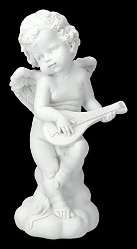 Engel Figur Putte Macht Musik 21,5 cm Deko Engelchen Laute Gitarre