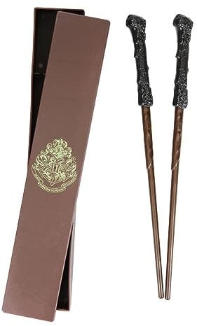 Harry Potter Zauberstab-Essstäbchen in Box - Offiziell lizenziert, inkl. 2 Essstäbchen & Aufbewahrung, Magisches Geschenk für Fans