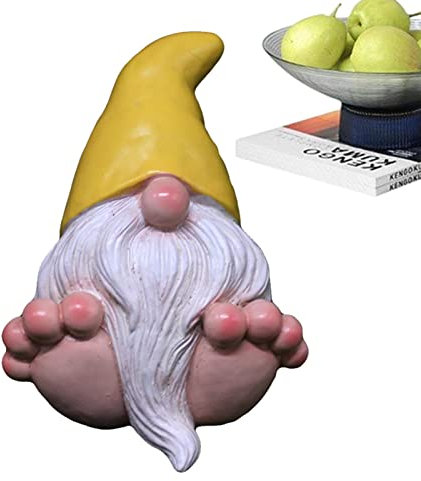 Halatua Figurine de nain de jardin en forme de pieds - Décoration amusante pour terrasse, cour, pelouse, porche, décoration d'intérieur