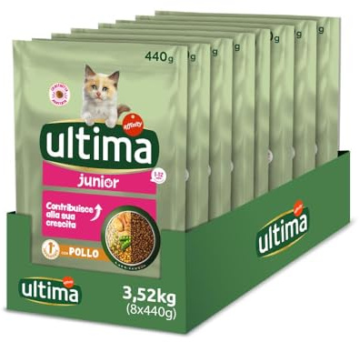 Ultima Cibo per Gattini Junior con Pollo - Pack 8 x 440g - Total 3,52kg