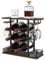 VyGrow Scaffale per vino, robusto portabottiglie per vino, 3 animali in legno e metallo, facile da montare, per 6 bottiglie e 4 bicchieri per casa, 6,29 D x 16,14 W x 15,82 H