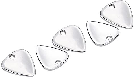 5 PCs Metall Premium Gitarre Mediator Metall, Metall Plektron Plektren Plektrum für Ihr Elektrisches Akustik- oder Bassgitarren-Musikinstrumentenzubehör (Silber)