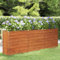 FIRBNUS Jardinière Extérieure Rouillé 240x40x77 cm Acier Corten Lit Surélevé de Balcon Anti-corrosif Pot de Jardin Pliage sûr des Bords Mobilier de Patio Suffisamment Profonde Large Cultiver Fleurs