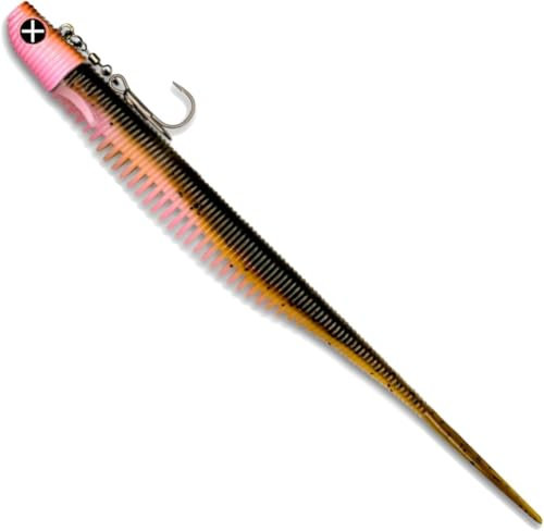 Monkey Lures Stalking Lui 25 cm - Vertikal Angeln Köder - Zander Gummifisch, Zander Angeln, Zanderköder, Vertikalangeln, Kunstköder zum Raubfischangeln, Angelköder (Pinky & Stinky)