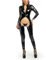 Leder Bodysuit Damen Sexy wetlook dessous frauen dessous set jumpsuit damen sexy wetlook damen catsuit mit reißverschluss wetlook catsuit schritt offen Erotik Wetlook Dessous Lingerie Clubwear（XL）