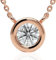 Ethos Jewelry 585 Echtgold Elegante 14k Roségold 0.15ctw Diamant Halskette - Verstellbar, Zierlich mit G Farbe VS-SI Diamanten, geeignet für Damen