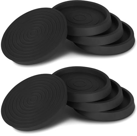 Rutschfeste Möbeluntersetzer, 6,3 cm, rund, Möbeluntersetzer aus Gummi, für Hartholzböden, Bodenschoner und Stopper für Bett, Schrank, Sofa, Stuhl, Tisch, Schwarz, 8 Stück