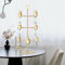 WMLBK Wine Glass Holder Rack, Cocktail Tree Stand, Champagne Cocktails Gin Display Stand, Upside Down Hanging Stemware Organiser, Metal Drinks Cup Countertop Rack for Bar Kitchen (3 Tier Golden)