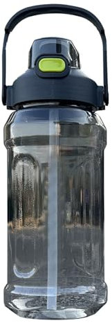 SPYMINNPOO 2000ml Water Bottle, Plastic Leakproof High Capacity Sport Drinking Bottle with Straw for Gym Outdoor