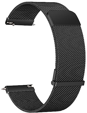Amzpas Armband für Amazfit GTR 2/GTR 3/GTR 4 Armband Metall Damen Herren,Metall Ersatzarmband Magnetschloss 22mm Uhrenarmband für Amazfit GTR 47mm/GTR 3 Pro/GTR 2e/Stratos 3/Cheetah Pro (Schwarz)