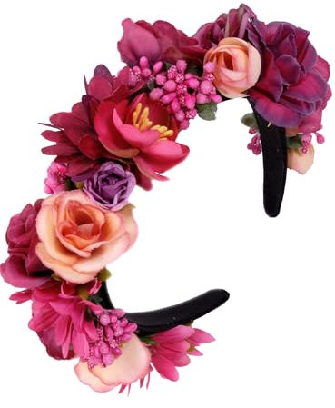 Trachten Blumenkranz Haarreif Blumen Haare Haarband Haarschmuck Hochzeit Oktoberfest Pink