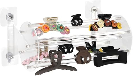 lalago Klauenclip Organizer, 360° Drehbar Haarspangenhalter, Klares Acryl Klauenclip Ausstellungsständer, Haarklammer Haarkralle Clip Organizer, Claw Clip Aufbewahrung (Wandmontiert)