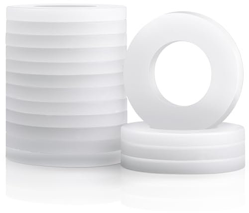 Jeboler Lot de 50 rondelles en plastique M5, DIN 125, rondelles plates en nylon, rondelles d'écartement de carrosserie avec petit diamètre extérieur pour vis et écrous