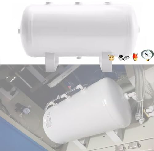 High Pressure Portable Air Tank with Safety Valve/Pressure Gauge, Gas Storage Tank Functional 5L 10L 20L for Truck, Large Capacity Air Compressor Reservoir Tank(20L (50x23x31cm))