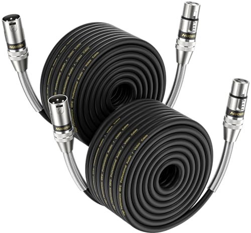 NUOSIYA XLR Kabel 30m 2 Farben XLR Mikrofon Splitterkabel Adapter, 3-Pin XLR Stecker auf Buchse Mikrofonkabel für Mikrofon, Verstärker, Mischpult, Lautsprecher