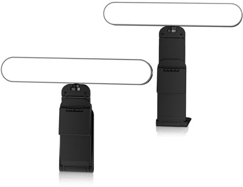 RealPlus Streaming Licht mit Multifunktionshalter [2PCS], Fernsteuerung von 3 Lichtfarben & 10 Helligkeiten, Videolicht LED für PC, Handy, Zoom-Meetings, Monitor, Webcam, Büro, Geschenk, Videoleuchte