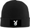 Donnie Darko Playboy Herren Stil Einfarbig Verstellbar Winter Warm Strickmütze Beanie Mütze Schwarz, Schwarz , Einheitsgröße