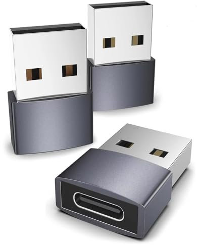 J BONA USB C Female to USB Male Adapter (3-Pack) – Type-C to USB-A Converter for Fast Charging & Data Sync – Compatible with iPhone 15/14/13/12, iPad Air, MacBook, Galaxy S21/S20, and More