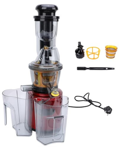Exprimidor de Prensa en Frío, Máquinas Exprimidoras de Masticación Lenta, Alta Tasa de Jugo para Frutas y Verduras Enteras, Extractor de Jugo con Canal de Alimentación Ancho de