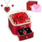 MARUKO Ewige Rose Konservierte Echte, Rosenbox mit Schmuck, Rose mit Kette Box für Ihre Frauen Mama Frau Freundin an Weihnachten Valentinstag Muttertag Jubiläum Geburtstag (Rot)