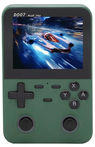 D007 Handheld Game Console - Open Source 3.5 Inch Color Screen Retro Gaming Console，2500 MAh Rechargeable Portable Console (Green)